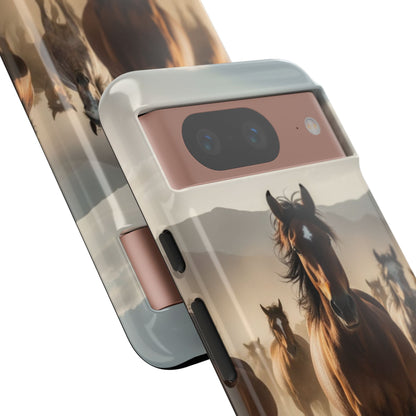 Running Horses Phone Case | Wild Mustang Herd Tough Protective Cover
