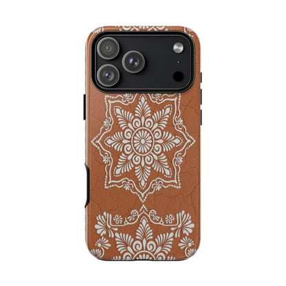 Talavera Terracotta Phone Case | Mexican Floral Pattern iPhone & Samsung Tough Case | Boho Clay Aesthetic Cover