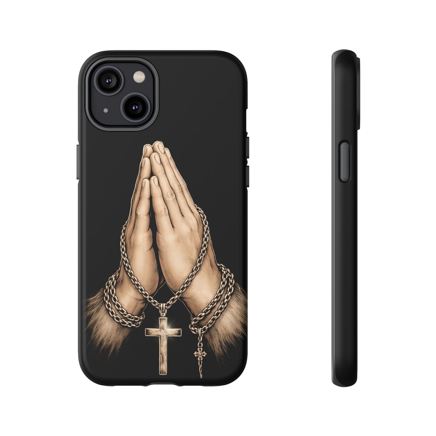Praying Hands Cross Phone Case – Christian Faith Scripture Cover