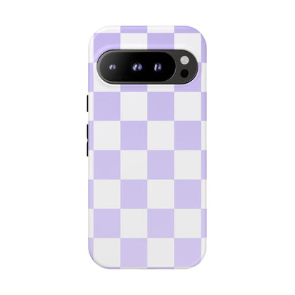 Lavender Checkerboard Phone Case | Pastel Aesthetic Tough Case