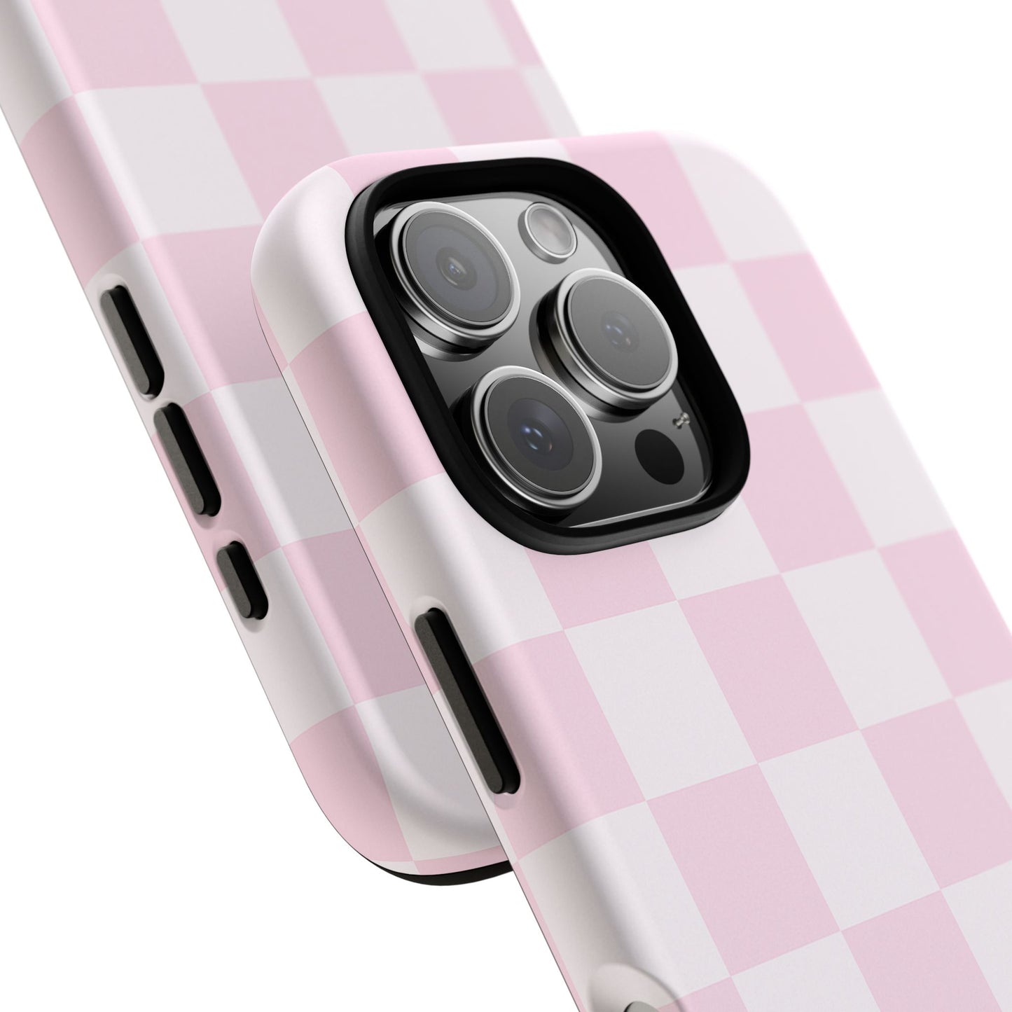 Light Pink Checkerboard Phone Case | Pastel Aesthetic Checkered iPhone & Samsung Tough Case