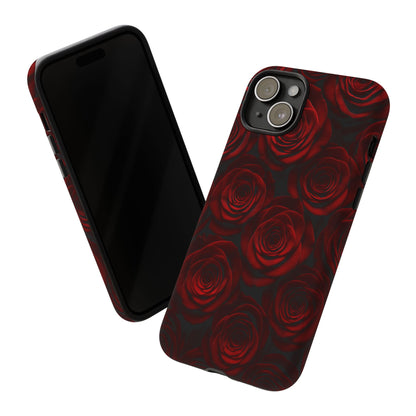 Dark Red Rose Phone Case – Gothic Floral Tough Case (iPhone, Samsung, Pixel)