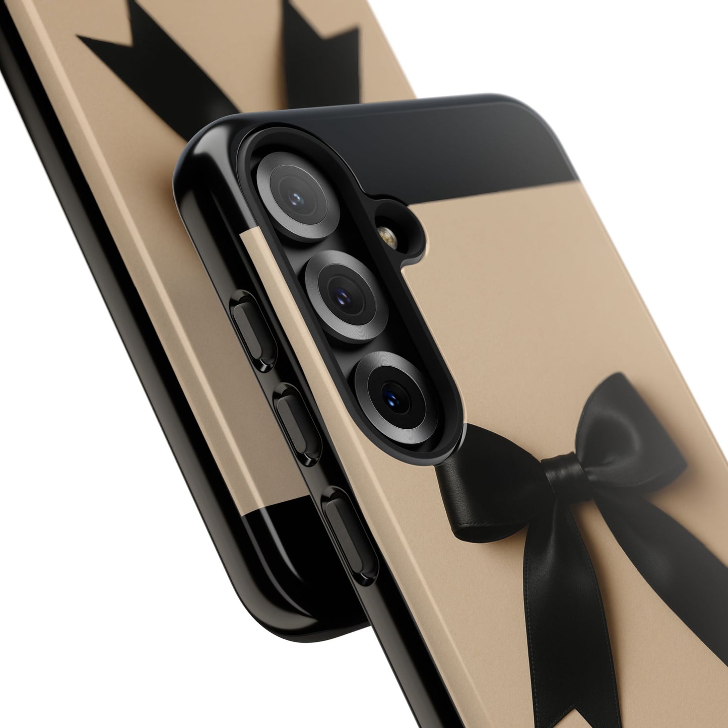 Black Bow Phone Case | Elegant Coquette Bow Design | Chic Neutral Tough Case for iPhone & Samsung
