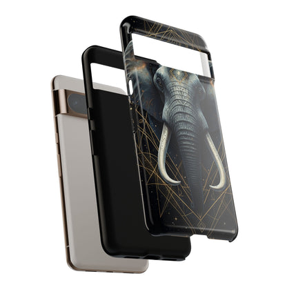 Elephant Mandala Phone Case – Black and Gold Spiritual Elephant Tough Protective Case