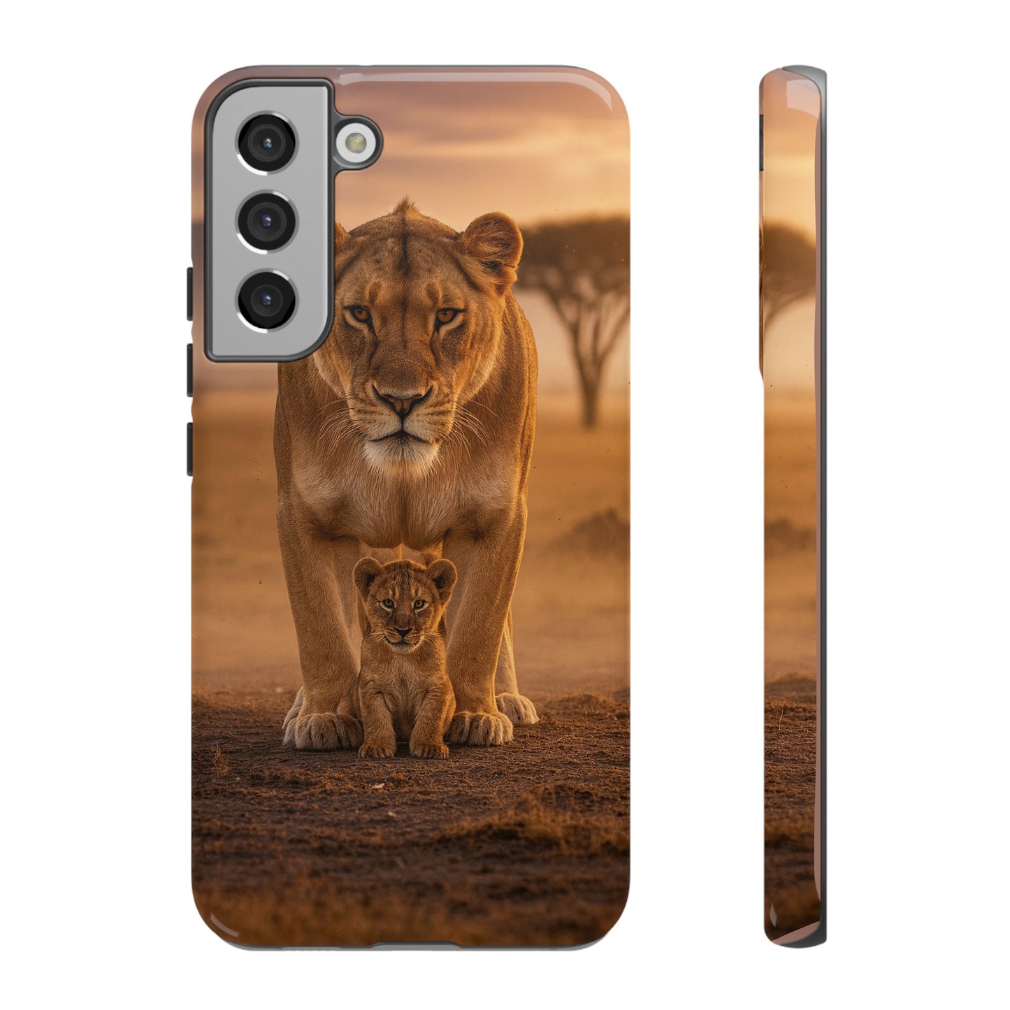 Lioness & Cub Phone Case | Safari Wildlife Tough Case for iPhone & Samsung