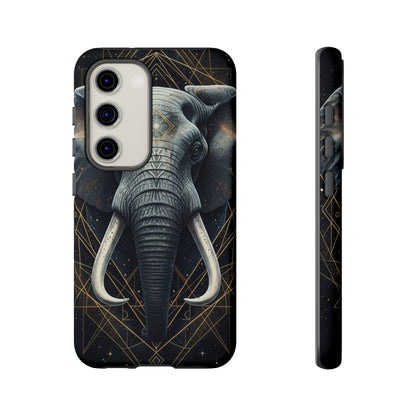 Elephant Mandala Phone Case – Black and Gold Spiritual Elephant Tough Protective Case