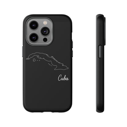 Cuba Outline Phone Case – Minimal Country Map Tough Case (iPhone, Samsung, Pixel)