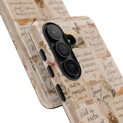 Christian Bible Verse Phone Case | Faith Scripture Aesthetic Floral Christian Case