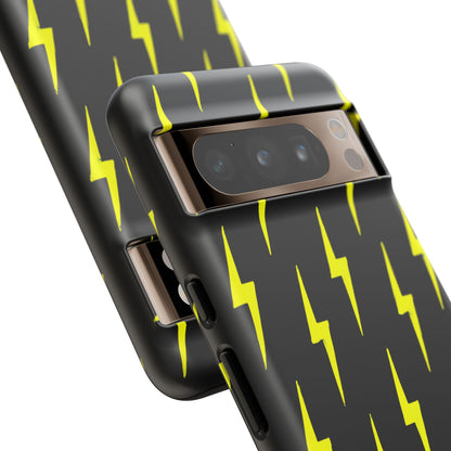 Yellow Lightning Bolt Tough Phone Case | Bold Electric Pattern Case for Iphone, Samsung Galaxy and Pixel