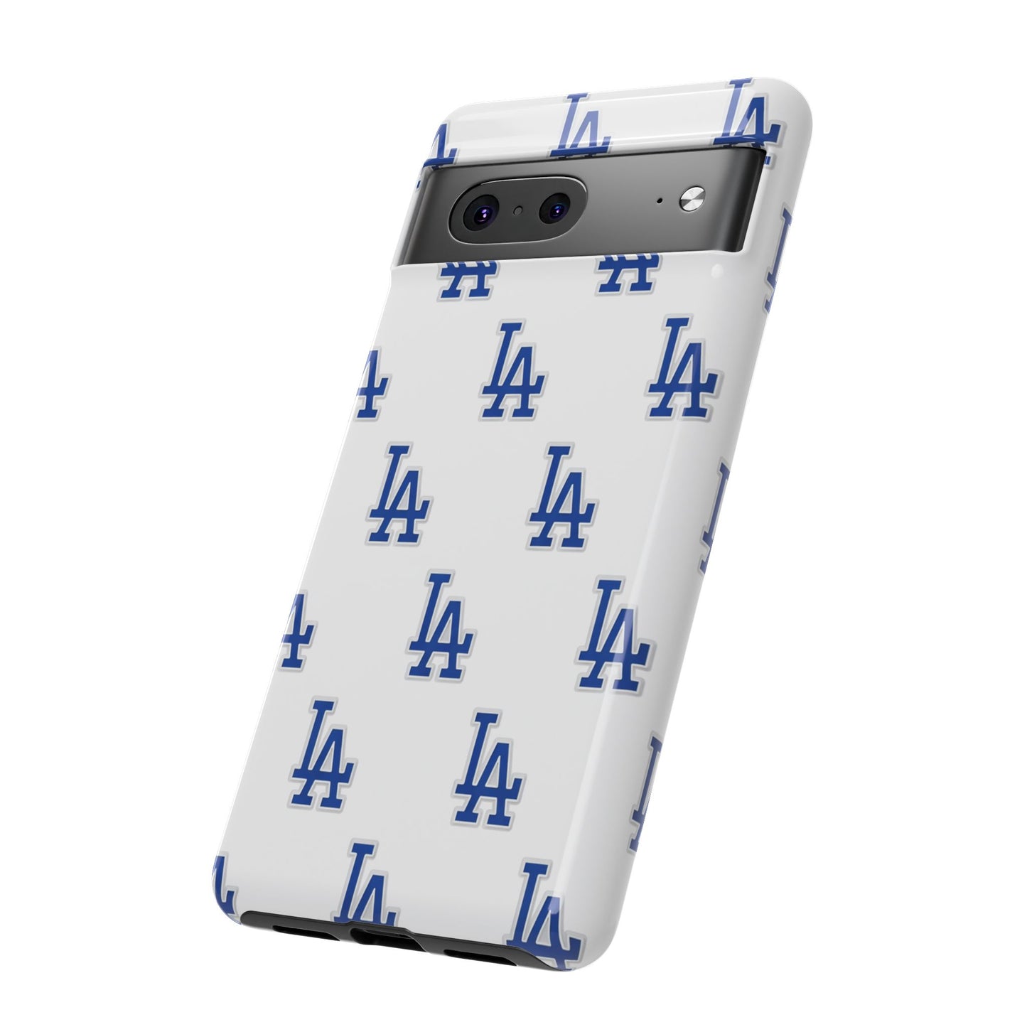 Blue LA Monogram Pattern Phone Case | Minimal Baseball Inspired Tough Cover