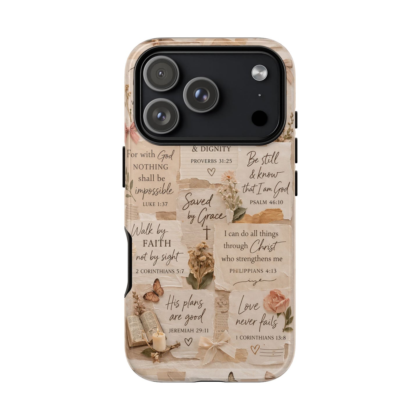 Christian Bible Verse Phone Case | Faith Scripture Aesthetic Floral Christian Case