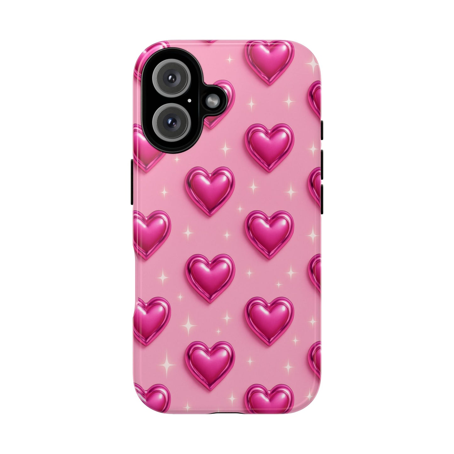 Pink Heart Pattern Phone Case | Tough Protective Case for Iphone, Samsung Galaxy and Pixel