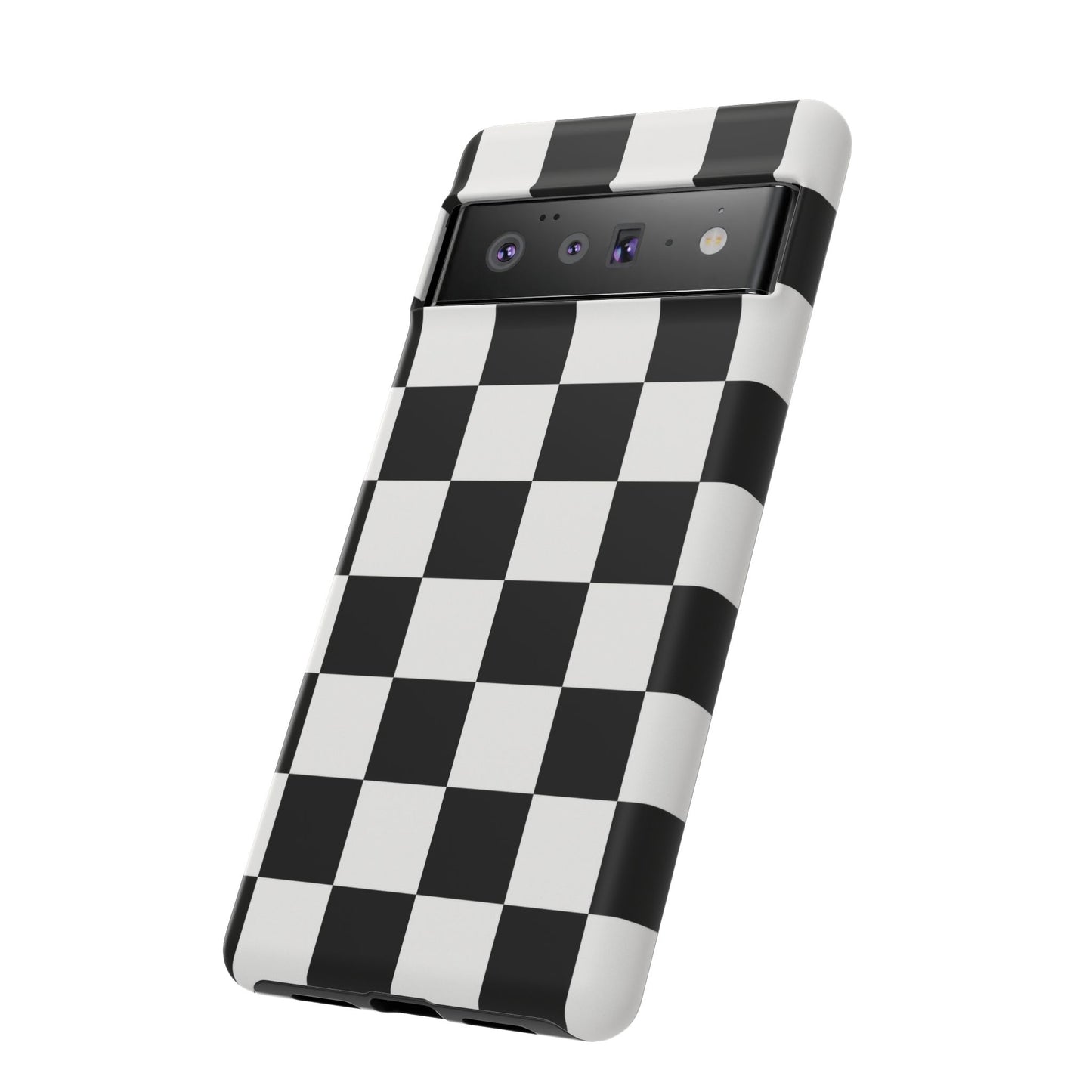 Black & White Checkerboard Phone Case – Classic Aesthetic Tough Protective Case for Iphone, Samsung Galaxy and Pixel