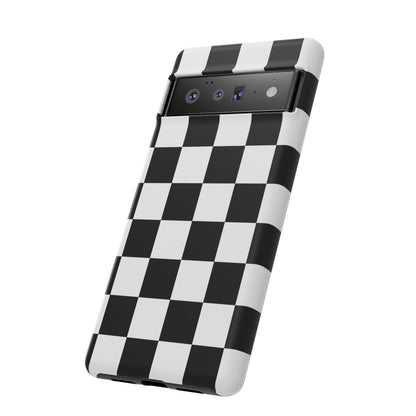 Black & White Checkerboard Phone Case – Classic Aesthetic Tough Protective Case for Iphone, Samsung Galaxy and Pixel