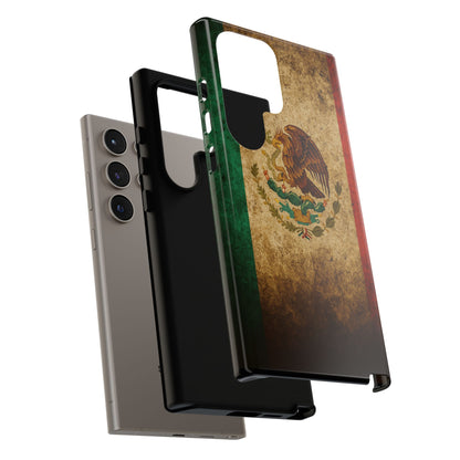 Vintage Mexico Flag Phone Case – Mexican Pride Grunge Flag Aesthetic Tough Case