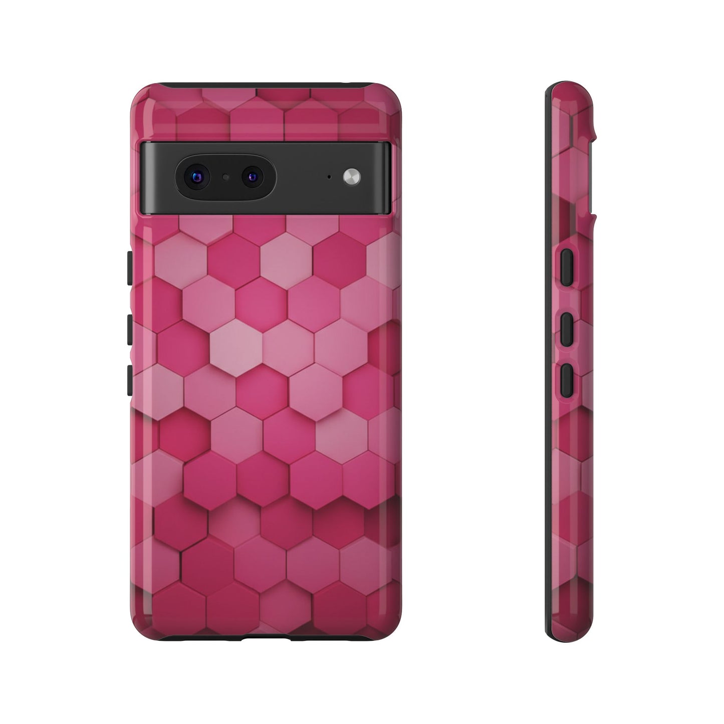 Hot Pink Hexagon Phone Case | Honeycomb Geometric Aesthetic | Cute Pink iPhone & Samsung Tough Protective Case