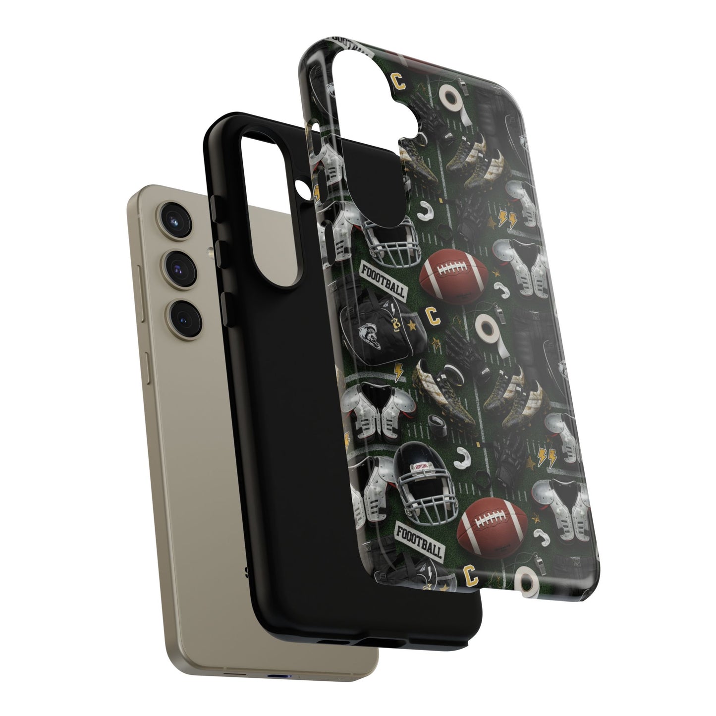 Football Pattern Phone Case – Sports Fan Tough Protective Game Day Case