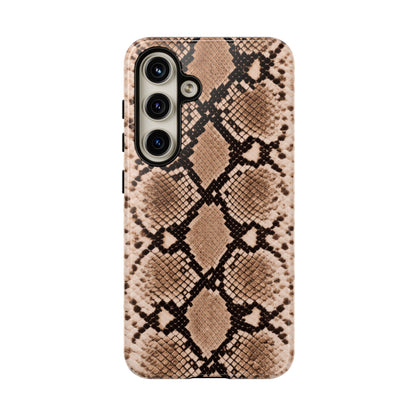 Snake Print Phone Case – Brown Python Pattern Slim Protective Cover for Iphone, Samsung Galaxy and Pixel