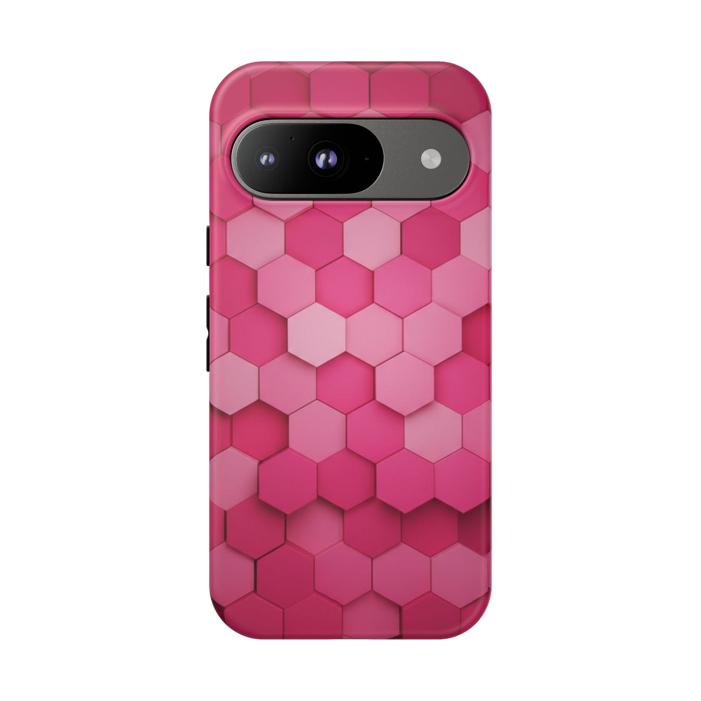 Hot Pink Hexagon Phone Case | Honeycomb Geometric Aesthetic | Cute Pink iPhone & Samsung Tough Protective Case