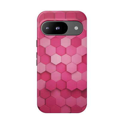 Hot Pink Hexagon Phone Case | Honeycomb Geometric Aesthetic | Cute Pink iPhone & Samsung Tough Protective Case