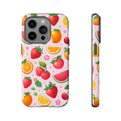 Fruit Phone Case – Tough Shockproof, Strawberry Cherry Citrus Summer Design for Iphone, Samsung Galaxy and Pixel