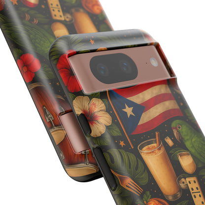 Puerto Rican Culture Phone Case | Boricua Icons Caribbean Aesthetic Tough Protective Case