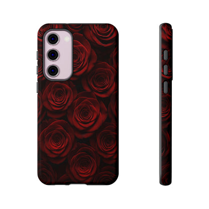Dark Red Rose Phone Case – Gothic Floral Tough Case (iPhone, Samsung, Pixel)
