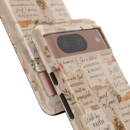 Christian Bible Verse Phone Case | Faith Scripture Aesthetic Floral Christian Case