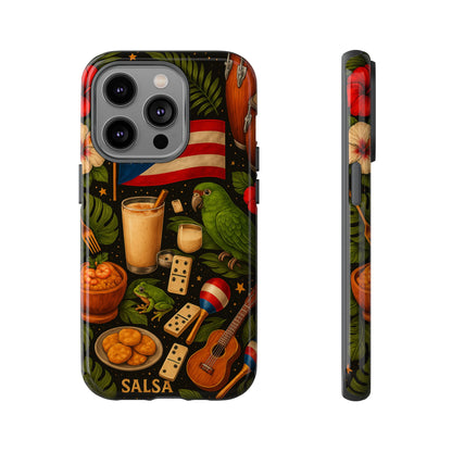 Puerto Rican Culture Phone Case | Boricua Icons Caribbean Aesthetic Tough Protective Case