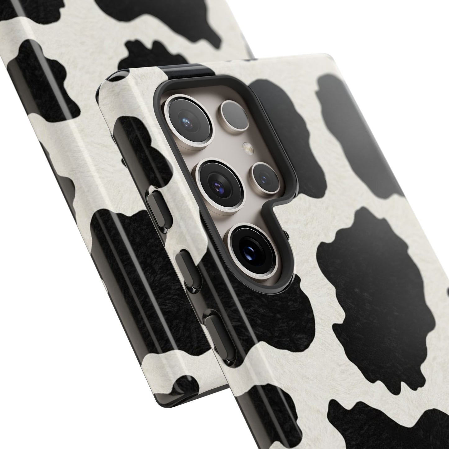 Black & White Cow Print Phone Case | Aesthetic Tough Protective Case