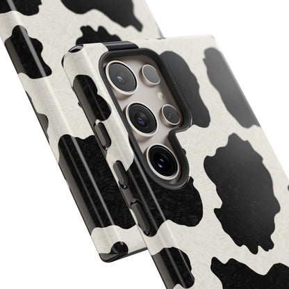 Black & White Cow Print Phone Case | Aesthetic Tough Protective Case