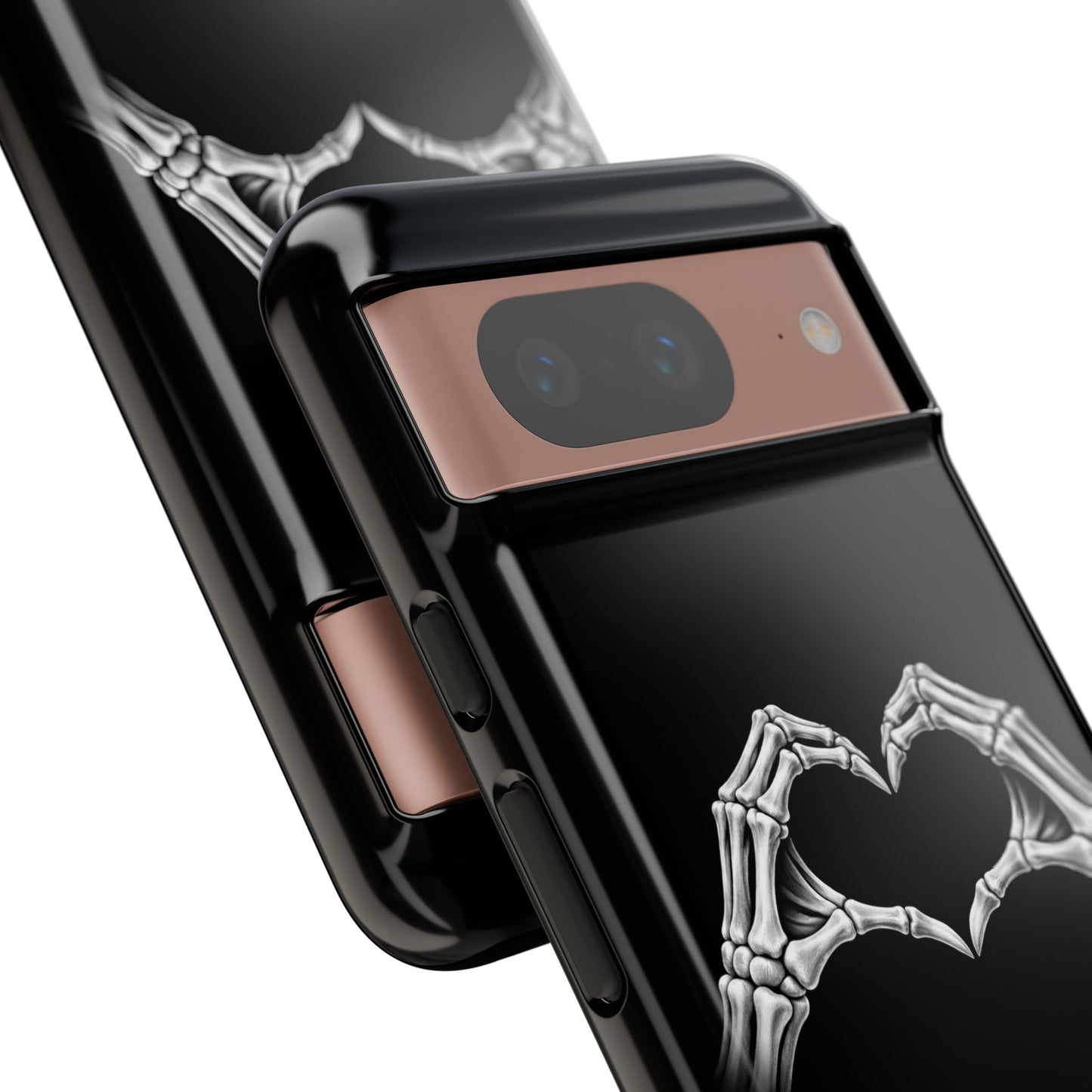 Skeleton Hands Heart Phone Case | Gothic Black Protective Cover