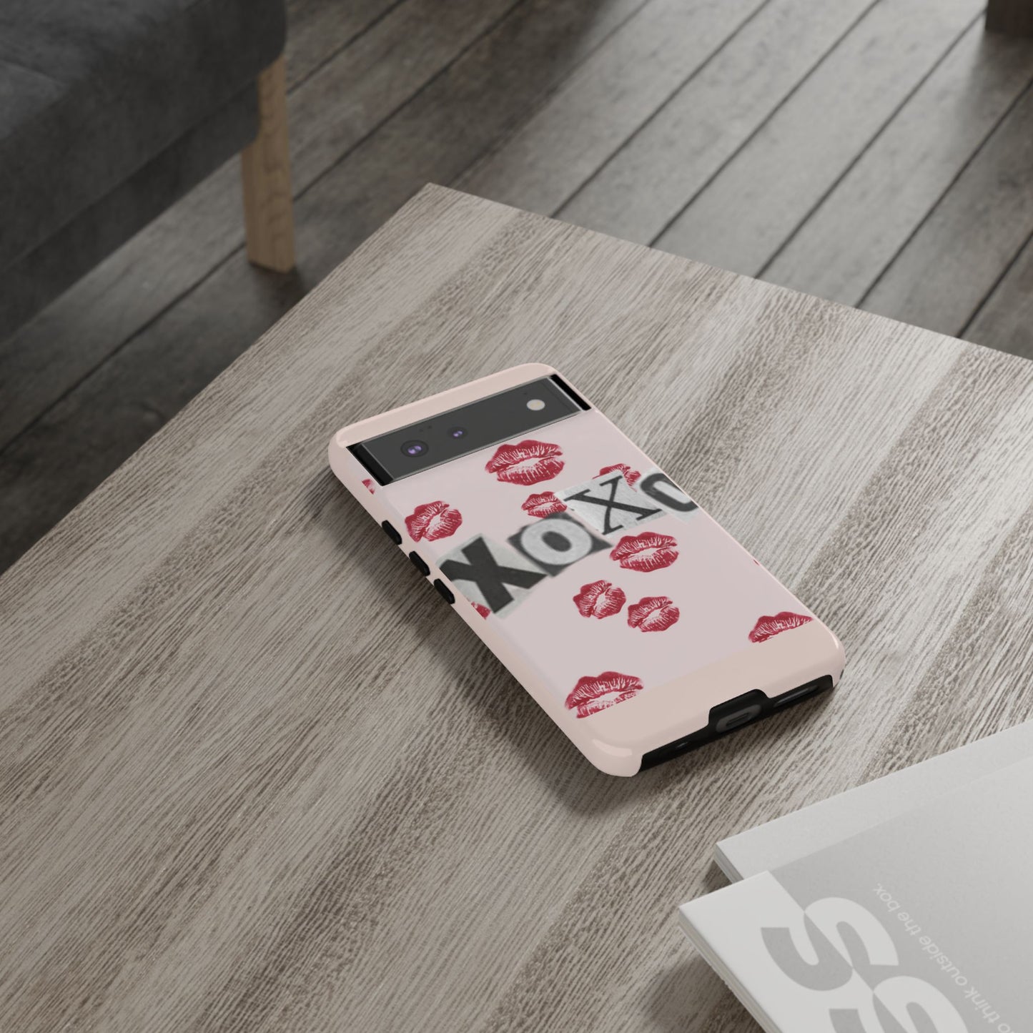 XOXO Kiss Print Phone Case | Coquette Valentine Aesthetic | Cute Pink Lipstick Kiss Tough Case for iPhone & Samsung
