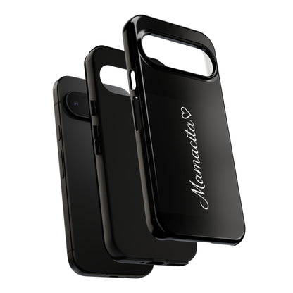Mamacita Script Phone Case | Minimal Black Tough Case | Sleek Aesthetic Cover