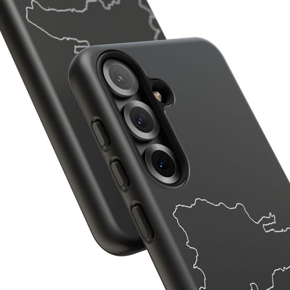 Dominican Republic Outline Phone Case – Minimal Country Map Tough Case (iPhone, Samsung, Pixel)