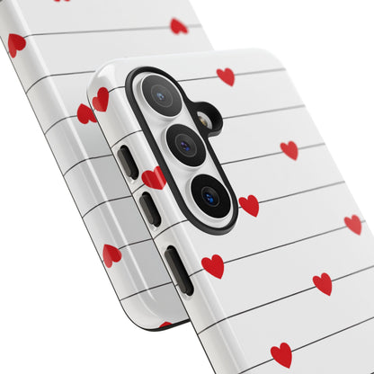 Red Heart Stripe iPhone Case | Tough Shockproof Love Aesthetic Cover