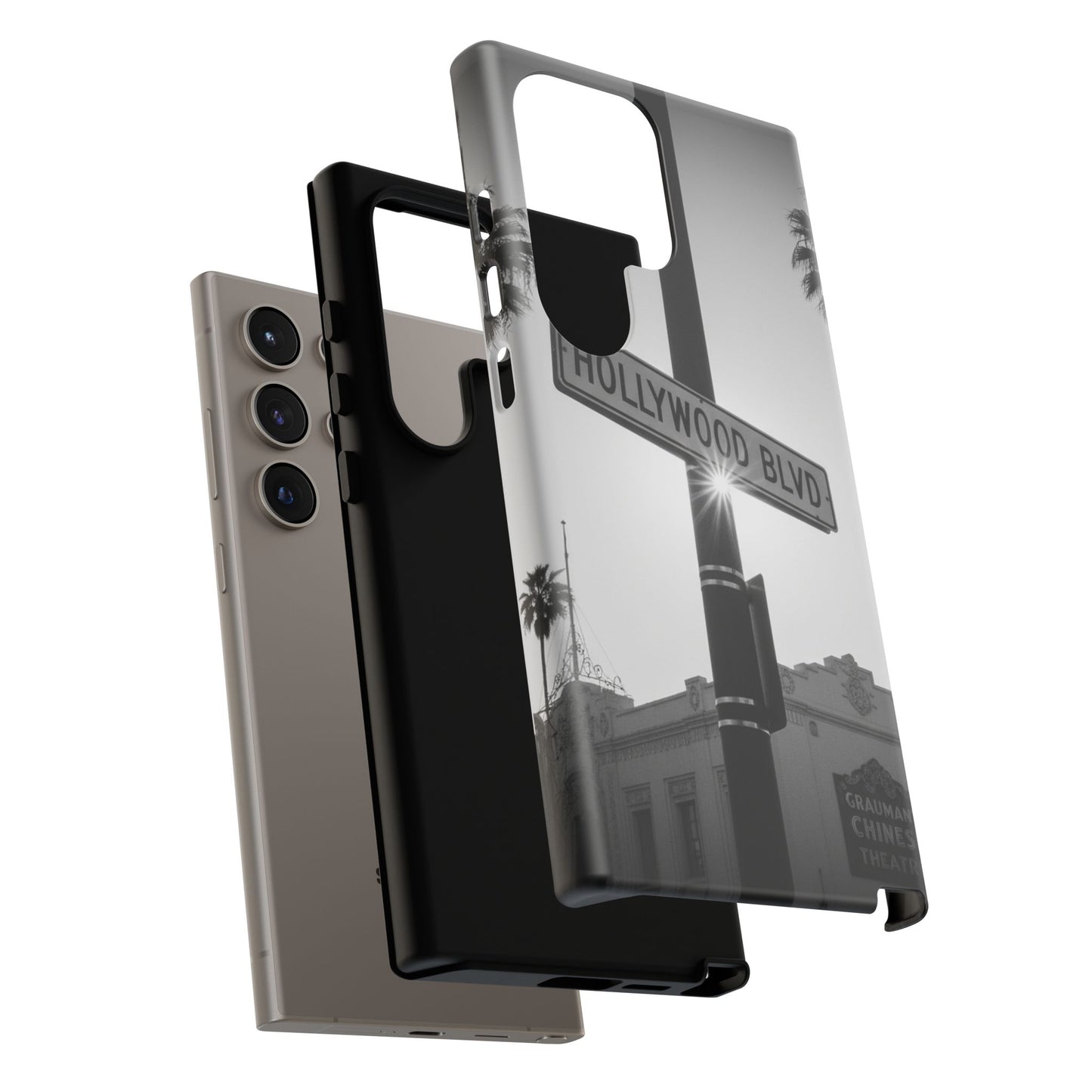 Hollywood Blvd Phone Case | Vintage Los Angeles Street Sign | Black & White LA Aesthetic