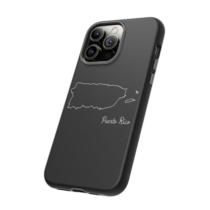 Puerto Rico Outline Phone Case – Minimal Country Map Tough Case (iPhone, Samsung, Pixel)