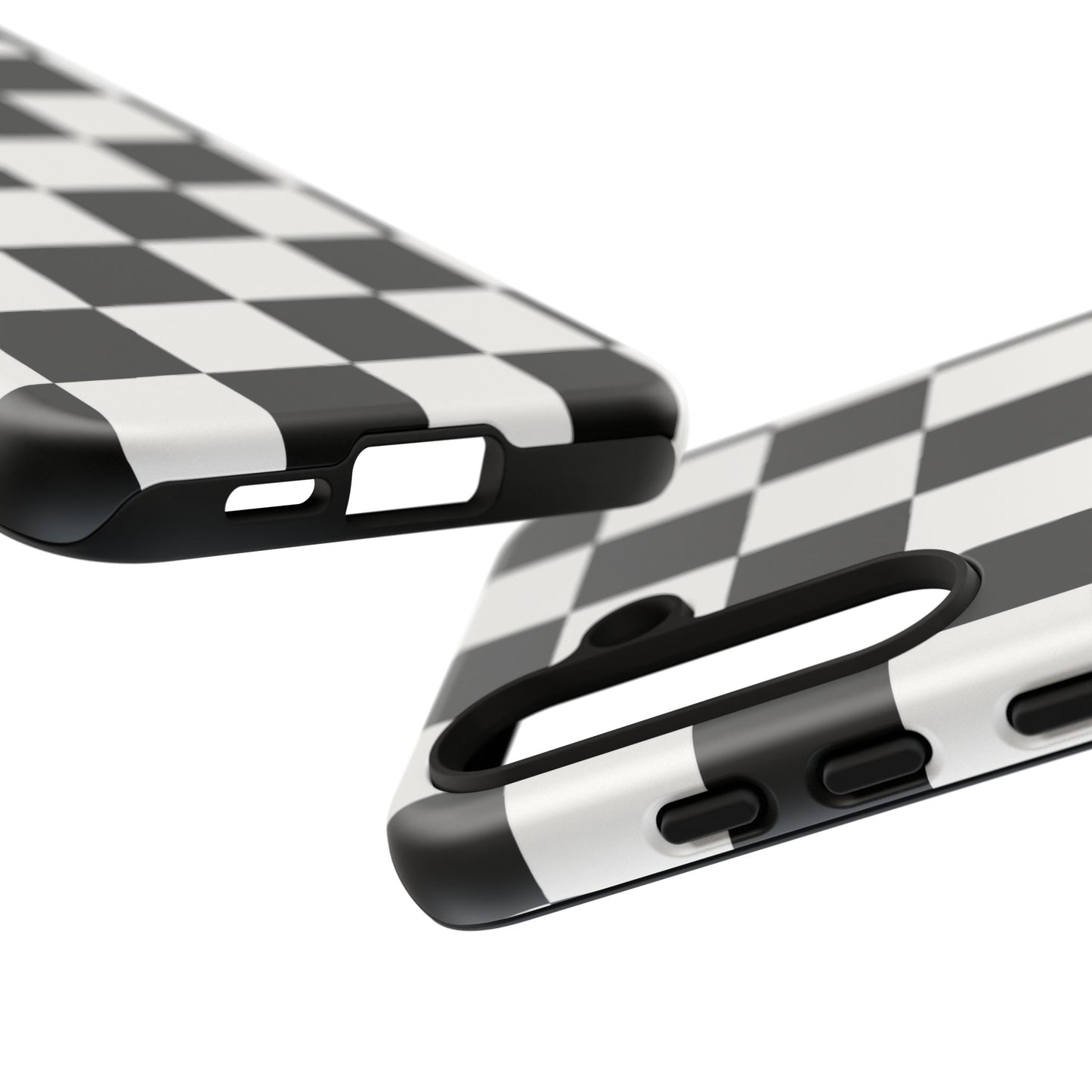Black & White Checkerboard Phone Case – Classic Aesthetic Tough Protective Case