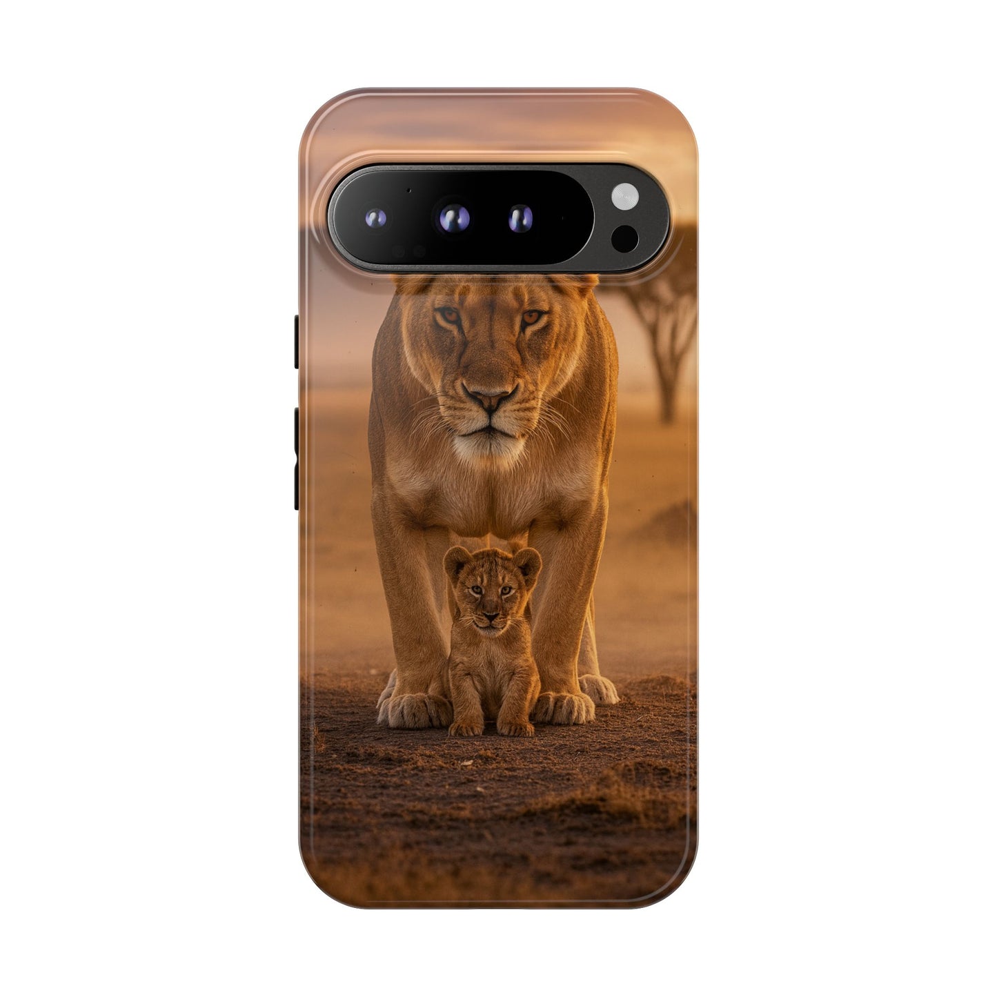 Lioness & Cub Phone Case | Safari Wildlife Tough Case for iPhone & Samsung