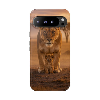 Lioness & Cub Phone Case | Safari Wildlife Tough Case for iPhone & Samsung