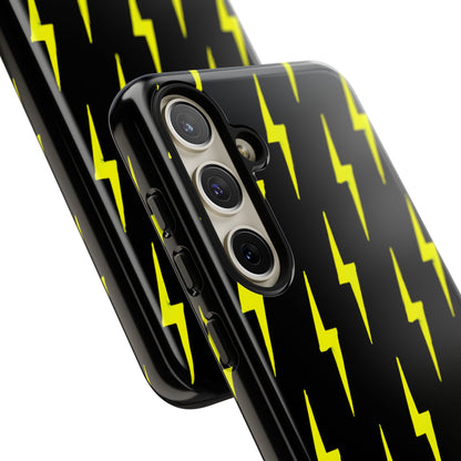 Yellow Lightning Bolt Tough Phone Case | Bold Electric Pattern Case for Iphone, Samsung Galaxy and Pixel