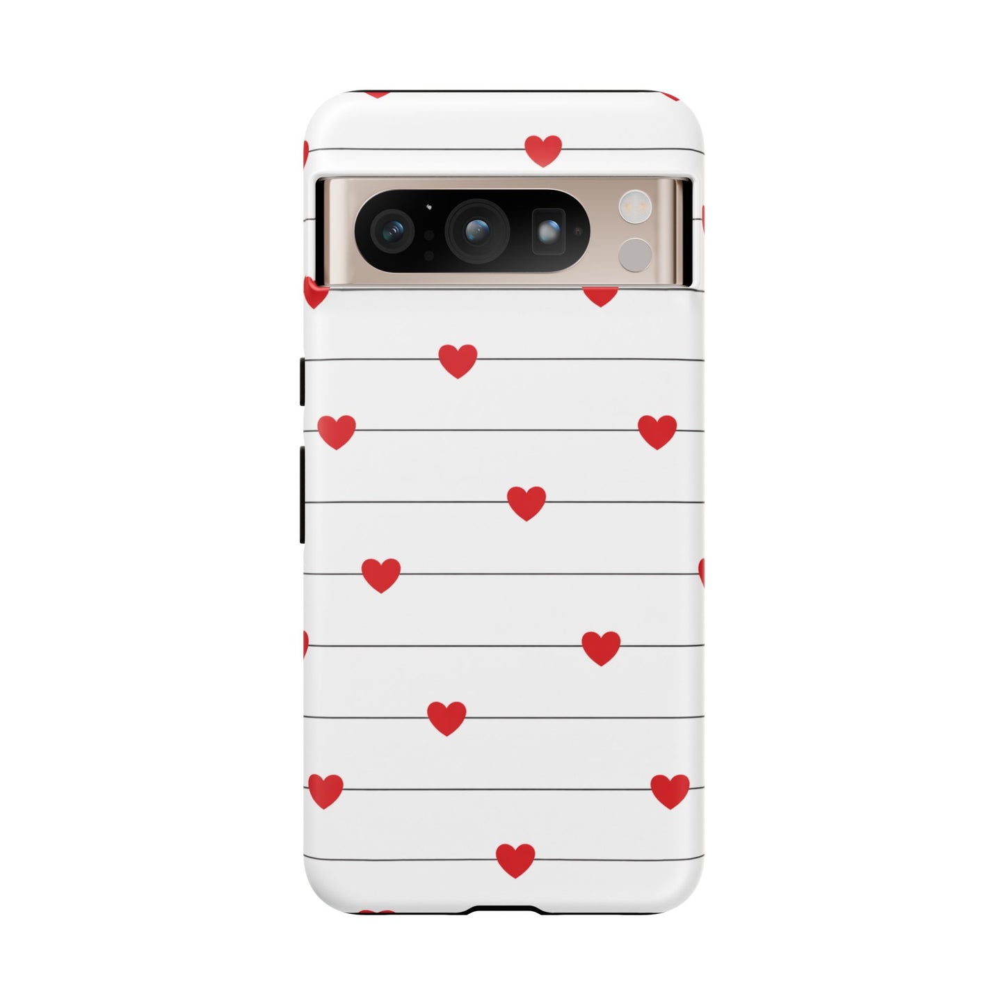 Red Heart Stripe iPhone Case | Tough Shockproof Love Aesthetic Cover