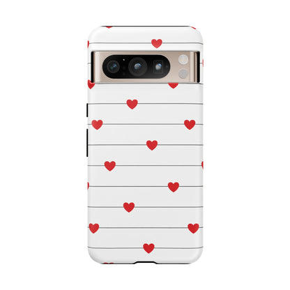 Red Heart Stripe iPhone Case | Tough Shockproof Love Aesthetic Cover