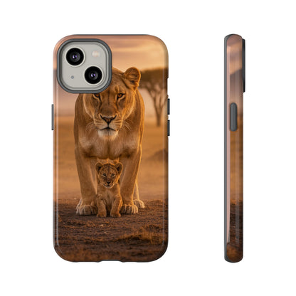 Lioness & Cub Phone Case | Safari Wildlife Tough Case for iPhone & Samsung