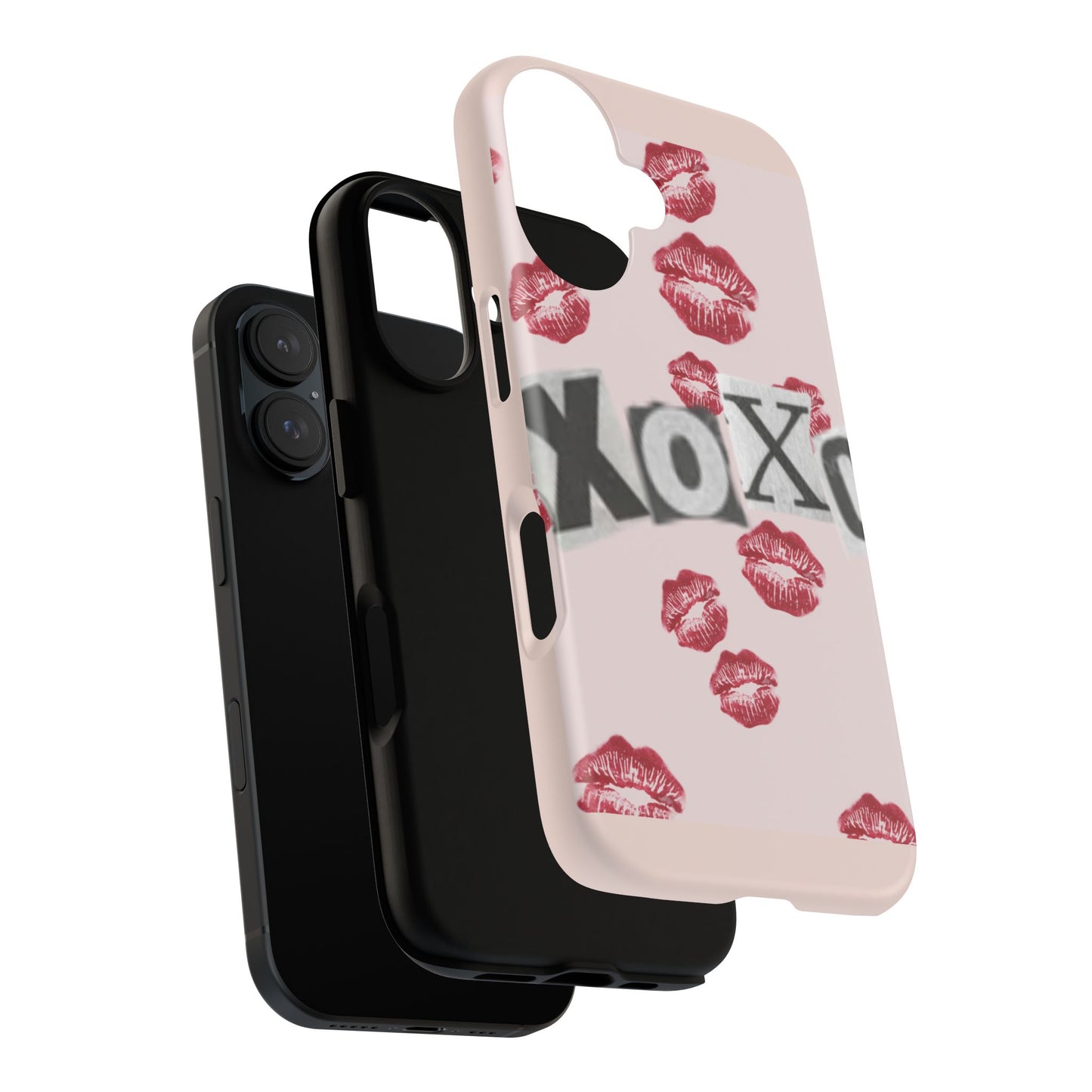XOXO Kiss Print Phone Case | Coquette Valentine Aesthetic | Cute Pink Lipstick Kiss Tough Case for iPhone & Samsung