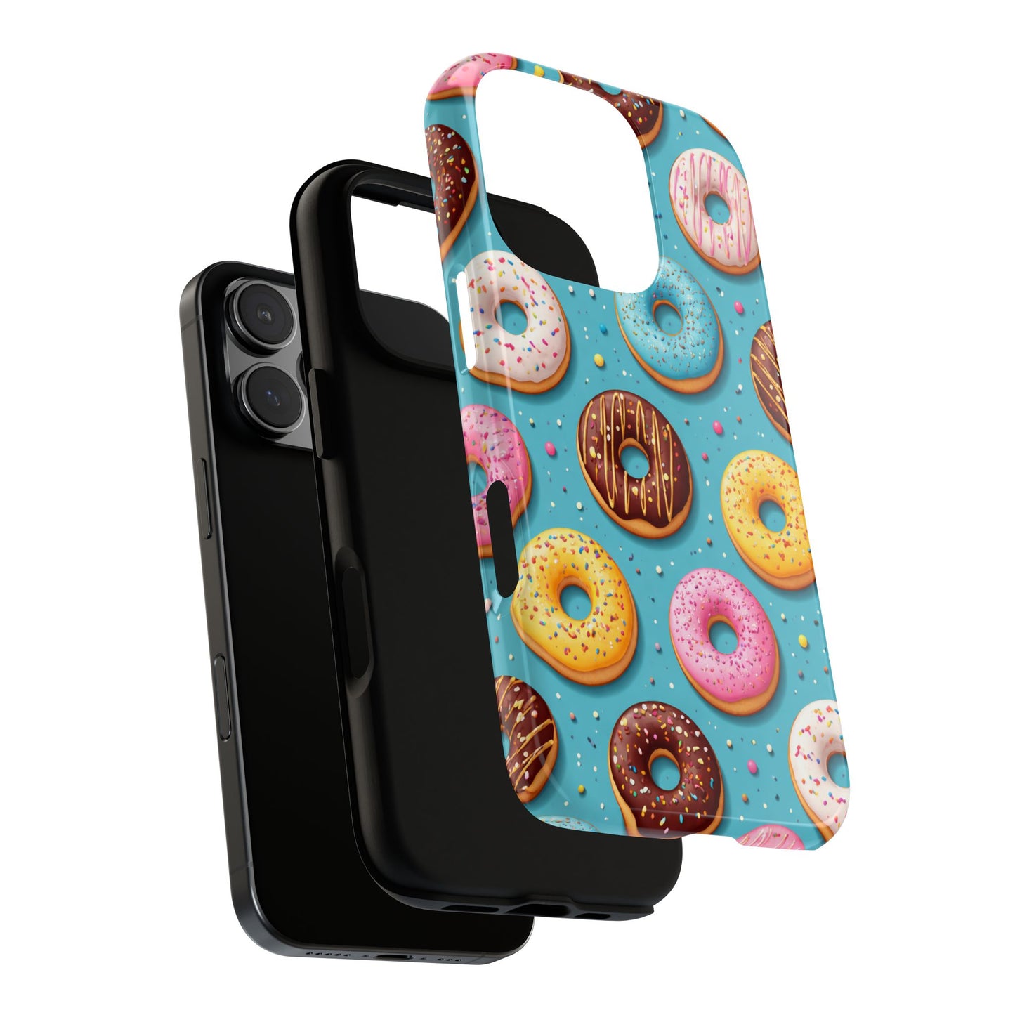 Cute Donut Pattern Phone Case – Colorful Sprinkles Dessert Design for Iphone, Samsung Galaxy and Pixel
