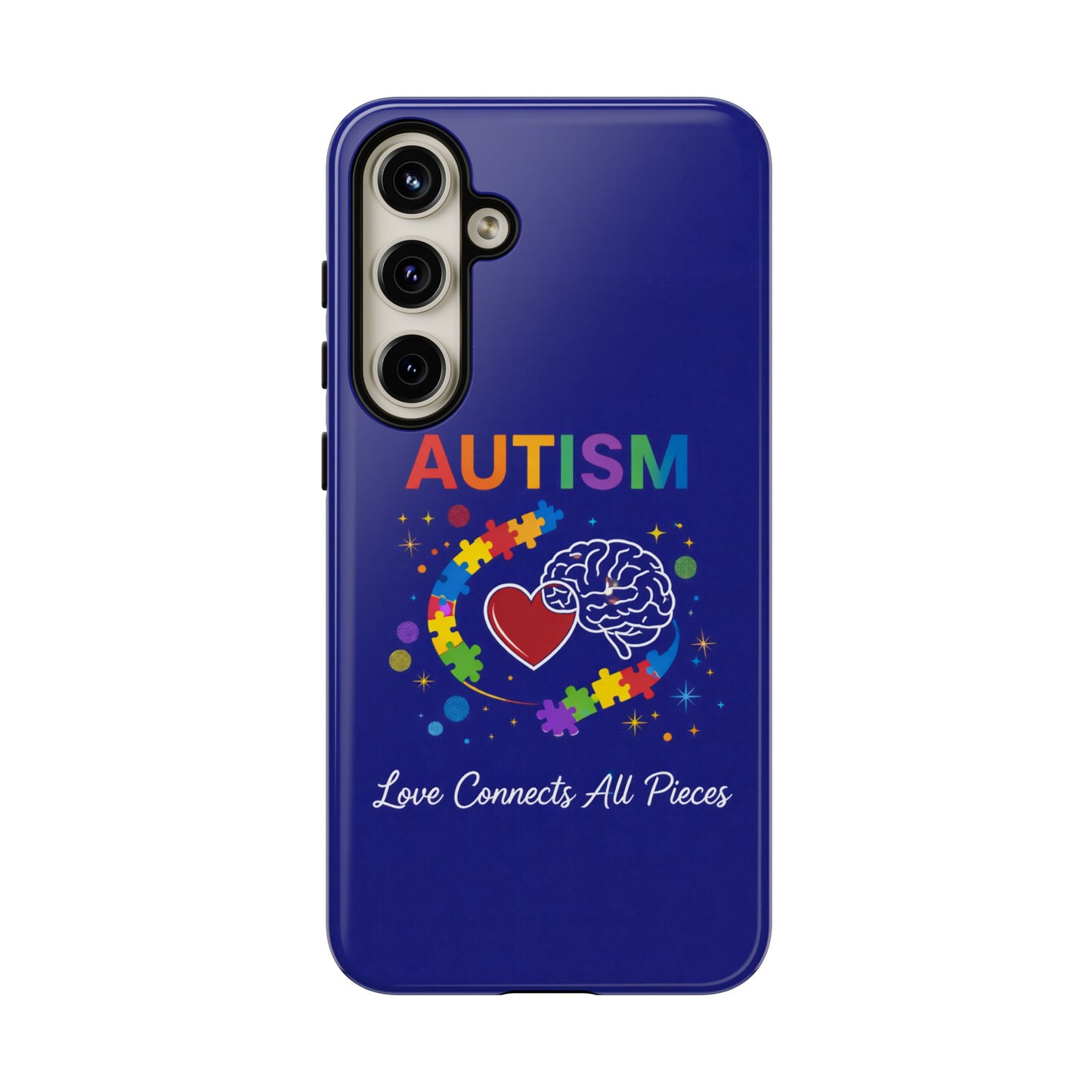 Autism Awareness Tough Case – "Love Connects All Pieces" Phone Case for Iphone, Samsung Galaxy and Pixel