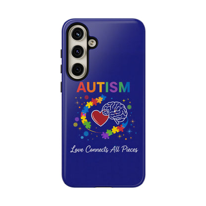 Autism Awareness Tough Case – "Love Connects All Pieces" Phone Case for Iphone, Samsung Galaxy and Pixel
