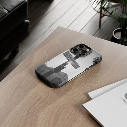 Hollywood Blvd Phone Case | Vintage Los Angeles Street Sign | Black & White LA Aesthetic